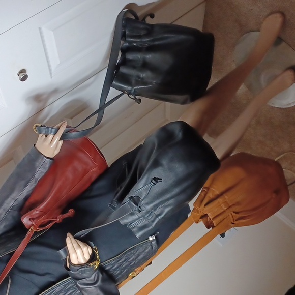 3 RARE VTG COACH DELANCY DRAWSTRINGS & A VTG COACH RARE 'WINE' DUFFLE DRAWSTRING - Picture 10 of 13